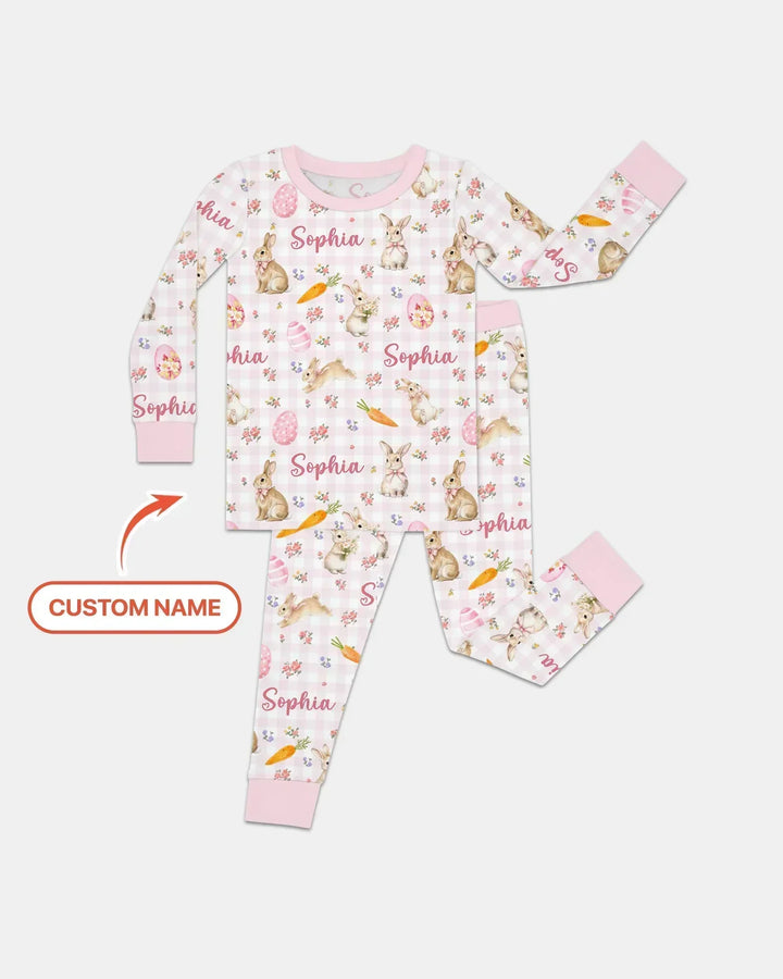 Zweiteiliges Langarm-Pyjama-Set mit Sommerfrüchten