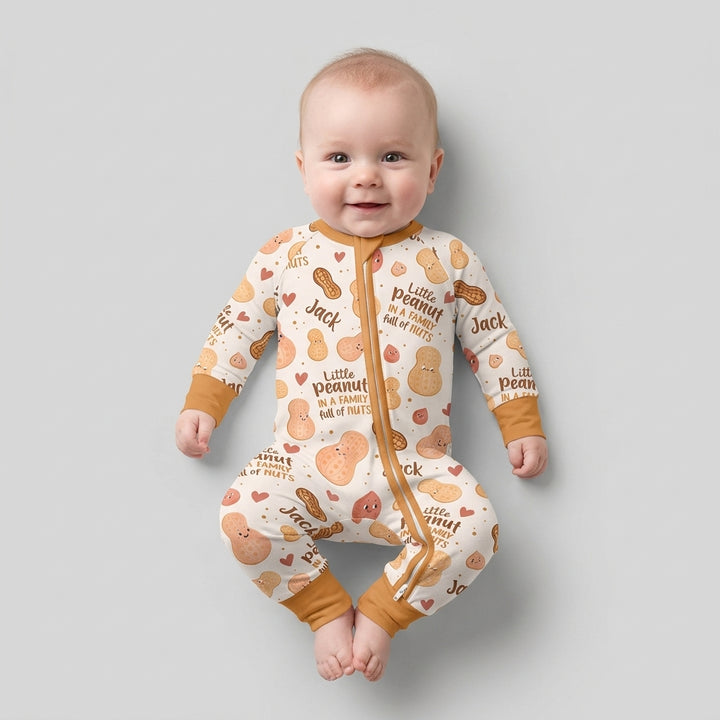 Custom Name Little Peanut In A Family Full Of Nuts Bamboo Convertible Zippy