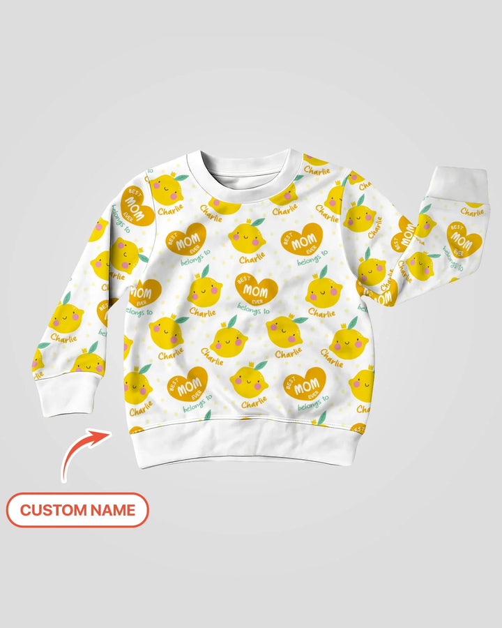 Personalisiertes Best Mom Ever gehört zu (Name) Bambus Crewneck Sweatshirt