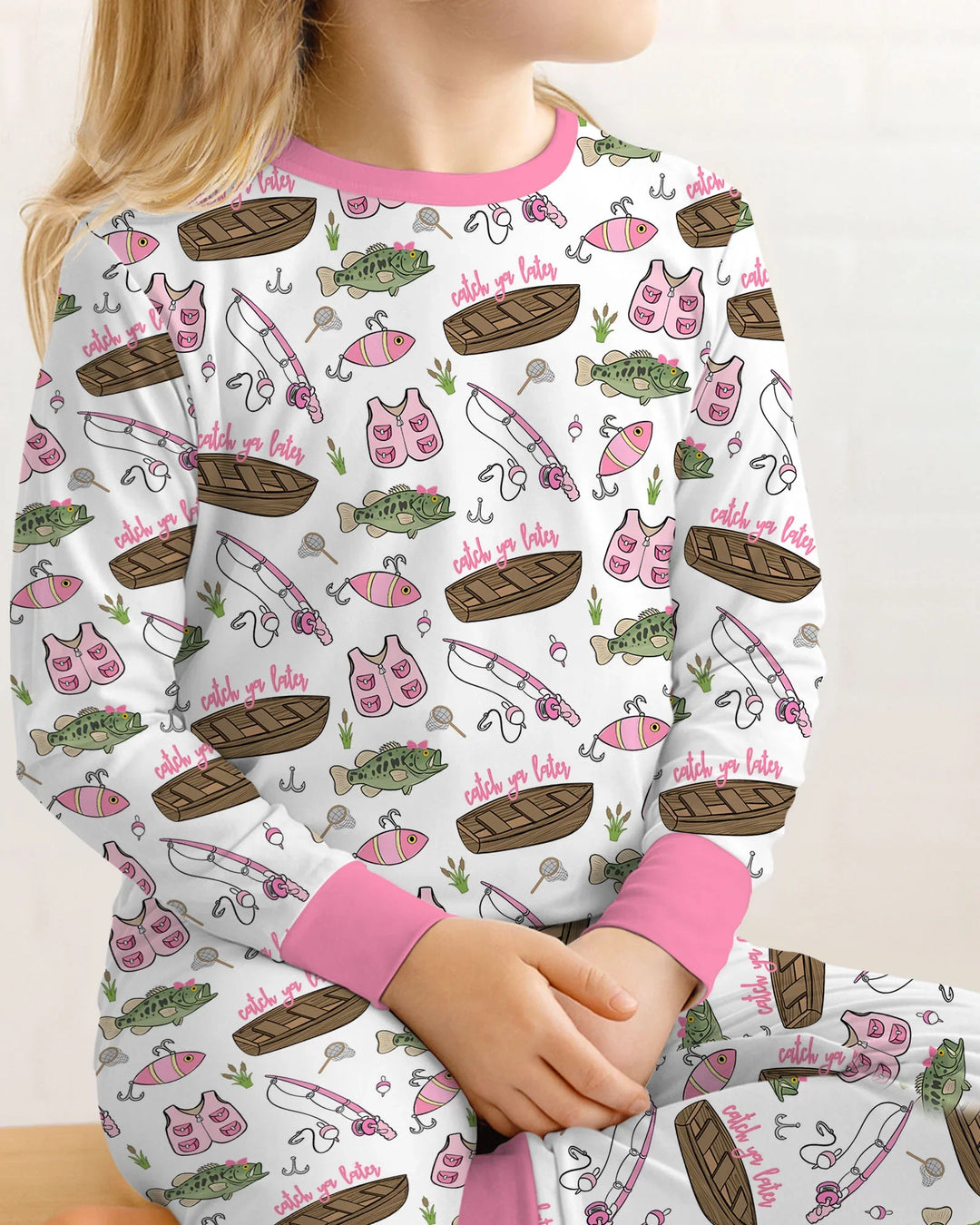 Zweiteiliges Langarm-Pyjama-Set mit Sommerfrüchten