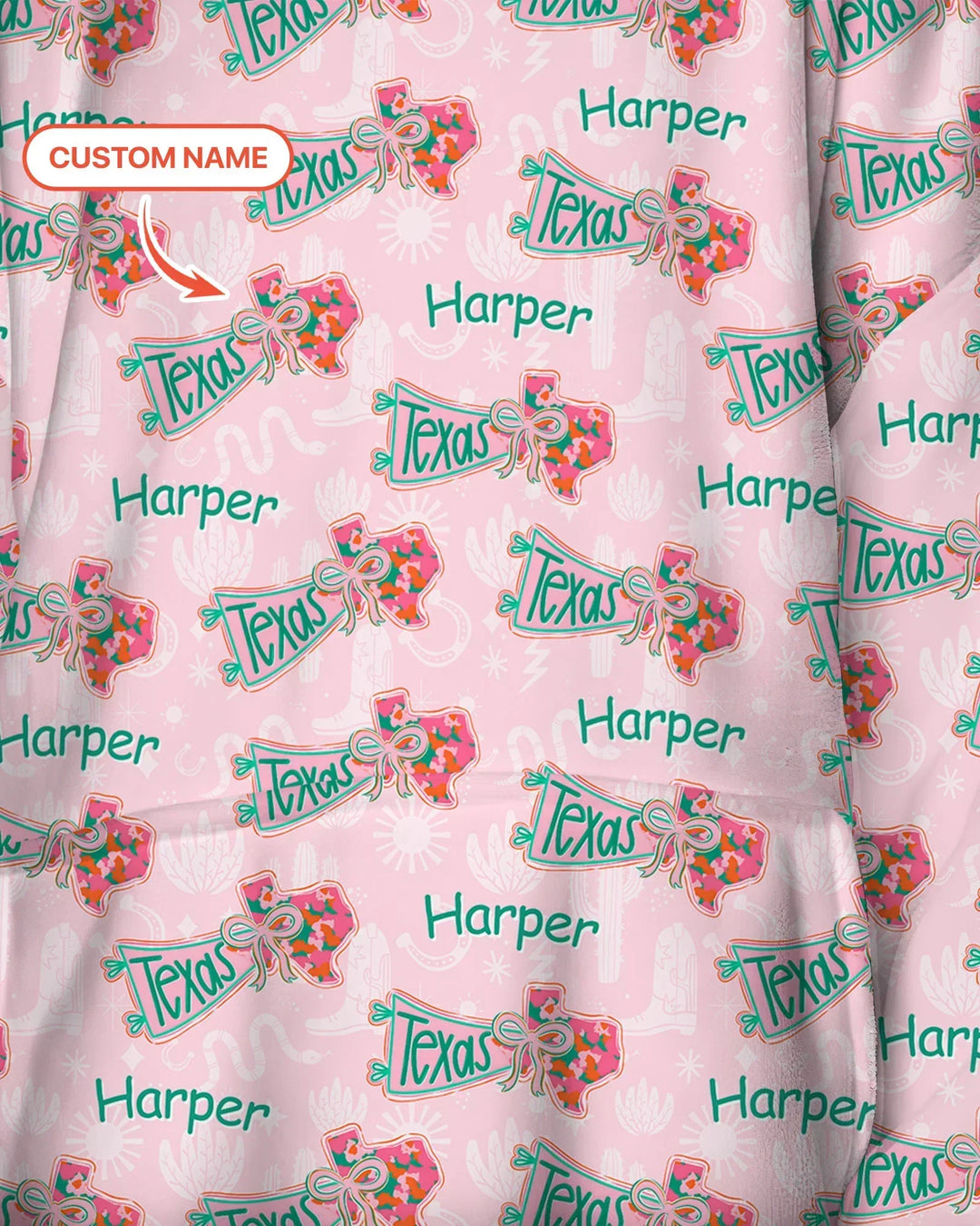 Personalisierter Name Preppy Texas Charme Bambus Kuschelpullover