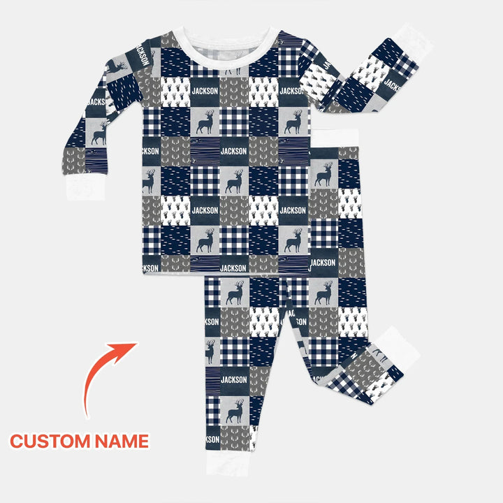 Zweiteiliges Langarm-Pyjama-Set mit Sommerfrüchten
