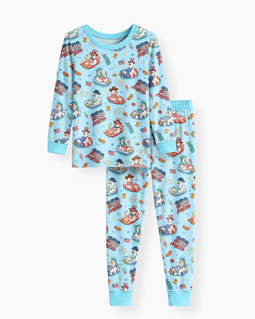 Zweiteiliges Langarm-Pyjama-Set mit Sommerfrüchten