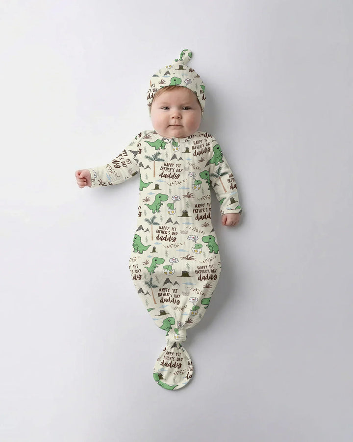First Father's Day Daddysaurus Bamboo Knot Gown