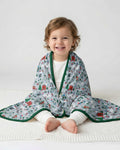 Snowy Christmas Village Map Bamboo Blanket