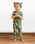 Snowmen Funny Bamboo Two Piece Short Sleeve Pajama Set