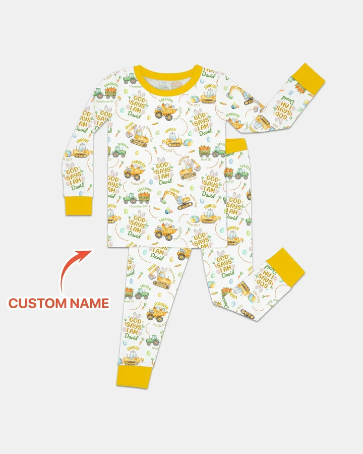 Zweiteiliges Langarm-Pyjama-Set mit Sommerfrüchten