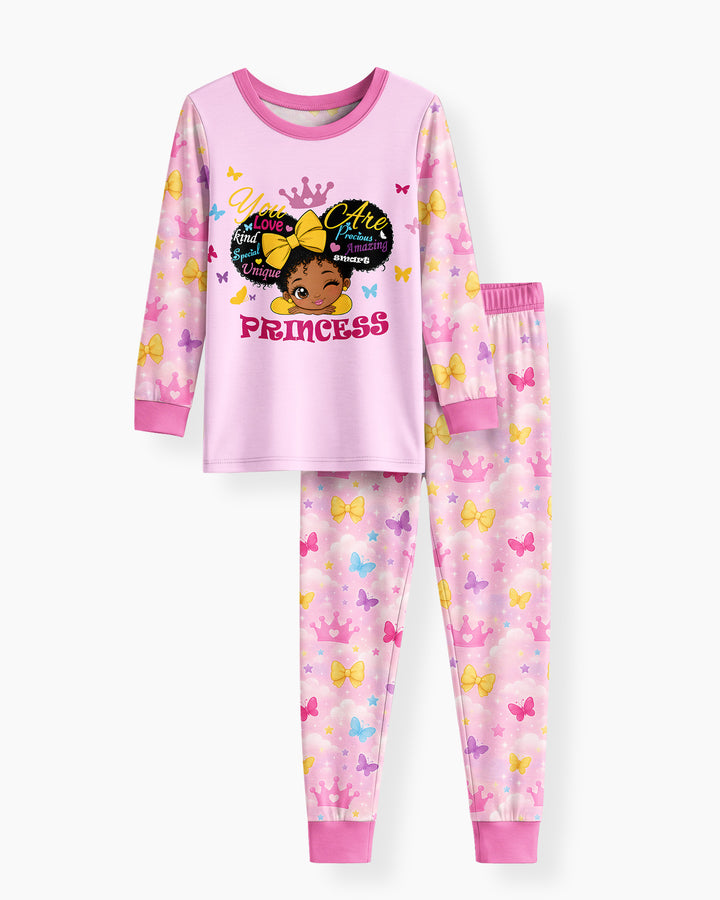 Zweiteiliges Langarm-Pyjama-Set mit Sommerfrüchten