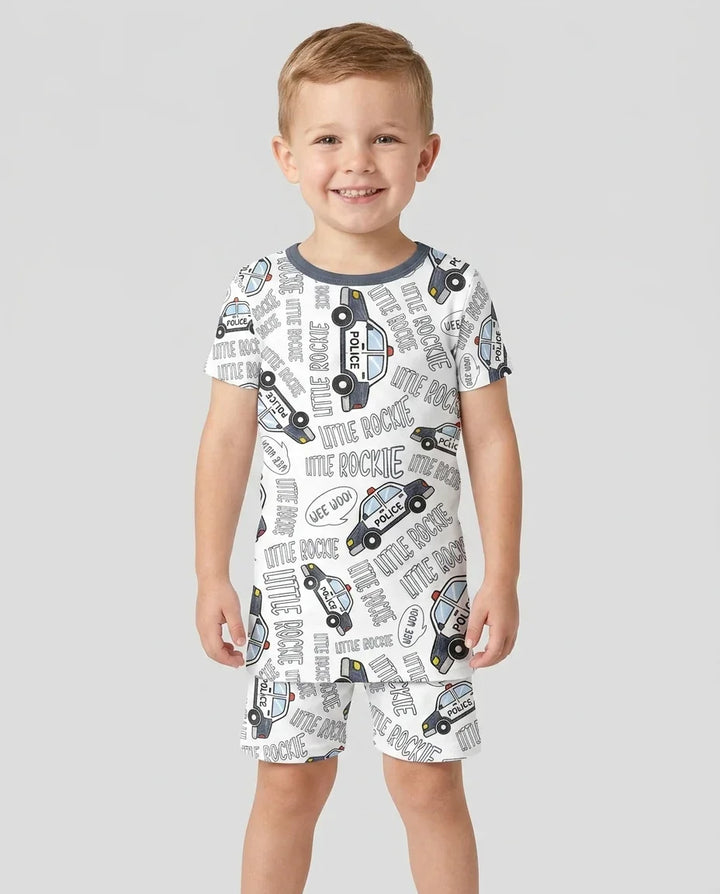 Template Zweiteiliges Pyjama-Set mit kurzen Ärmeln und Shorts
