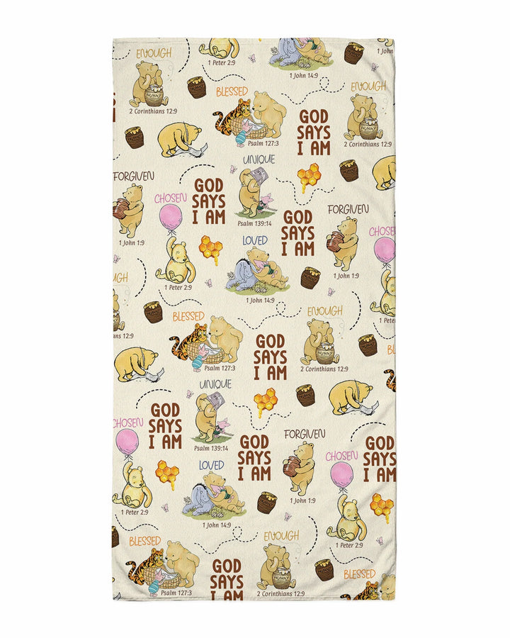God Says I Am – Little Blessings Bamboo Beach Towel