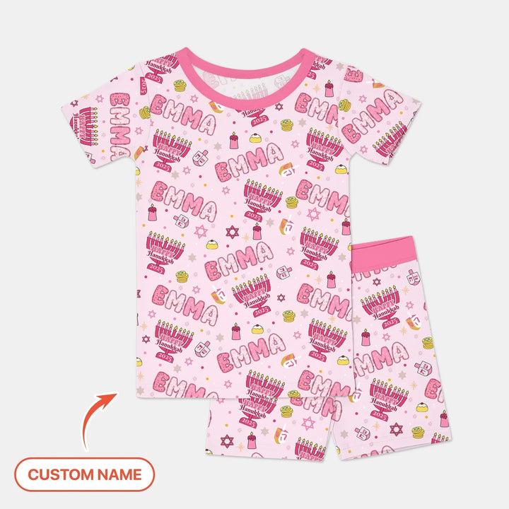 Zweiteiliges Pyjama-Set mit kurzen Ärmeln und Shorts im Sommer-Design