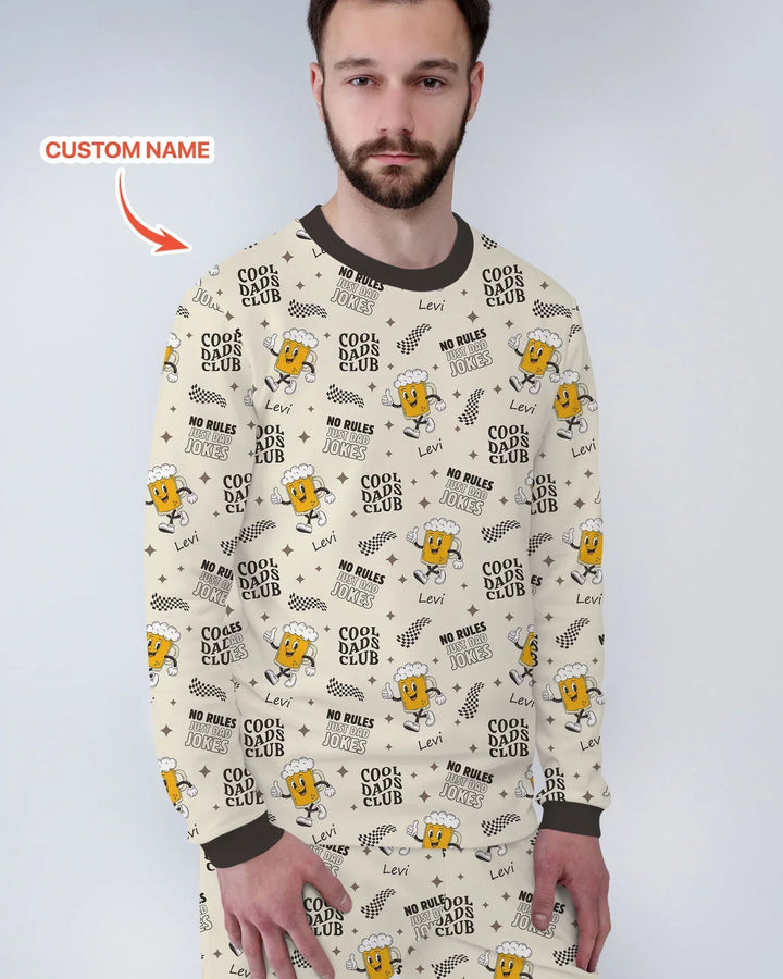 Custom Name Cool Club Daddy & Me Matching Bamboo Men's Pajama Set