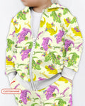 Personalisierter Name Mardi Gras Alligator Bambus Reißverschluss-Kapuzenpullover