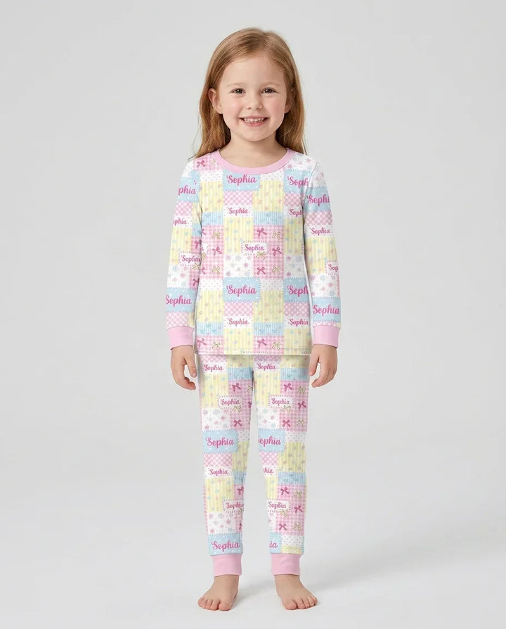 Zweiteiliges Langarm-Pyjama-Set mit Sommerfrüchten
