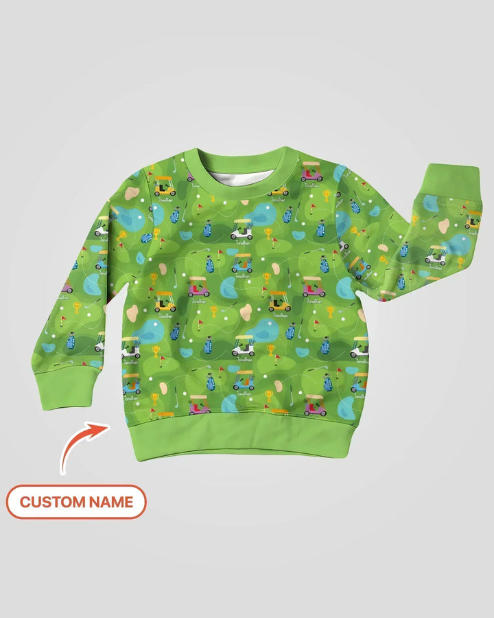 Personalisierbares Golf-Saison Familien-Sweatshirt aus Bambus mit Rundhalsausschnitt