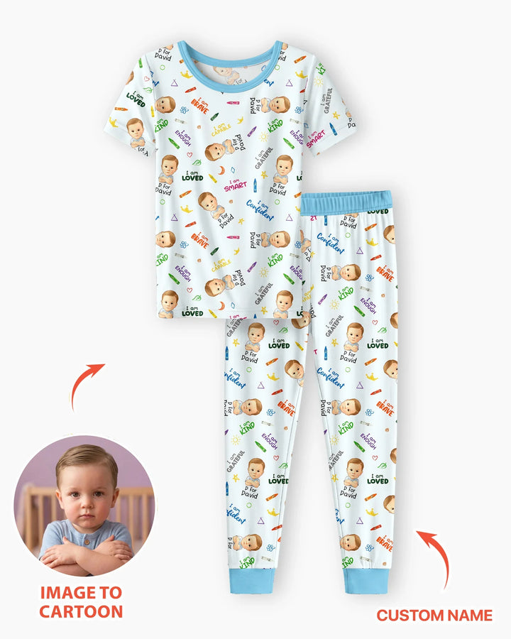 Zweiteiliges, kurzärmliges Pyjama-Set mit Marienkäfern