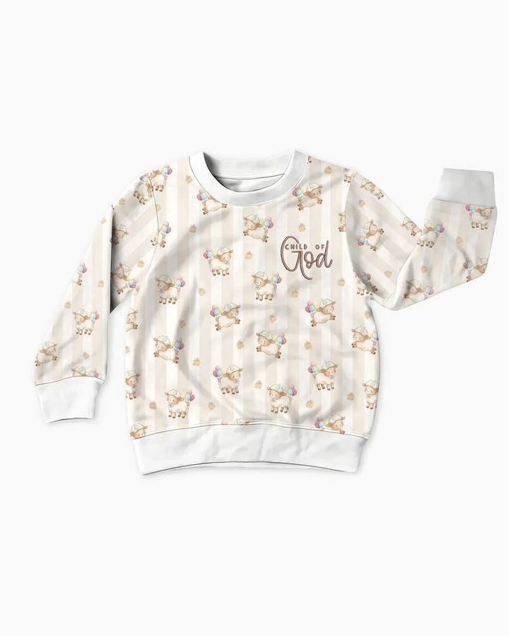 Besticktes Baby-Bambus-Rundhals-Sweatshirt „Kind Gottes“
