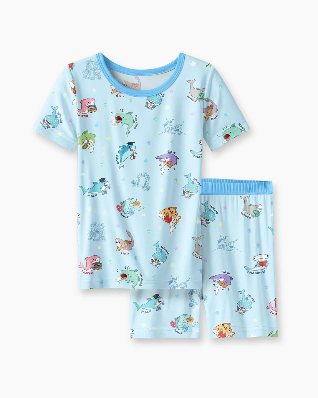 Schlafanzug-Set zweiteilig, kurze Ärmel, kurze Hose, Bambus