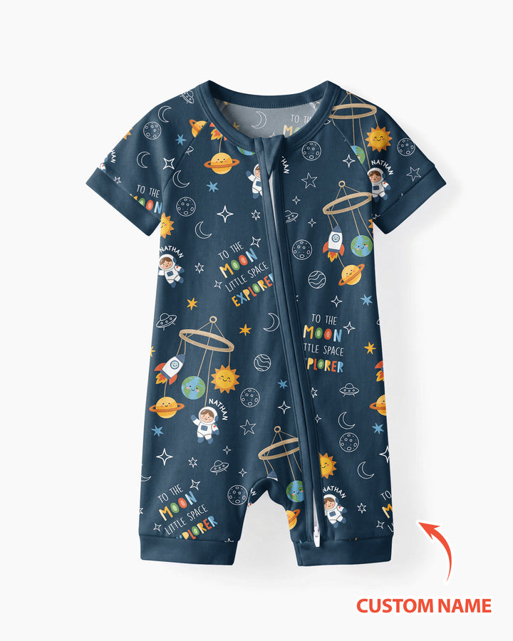 Little Astronaut Big Dream Bamboo Shorty Zippy