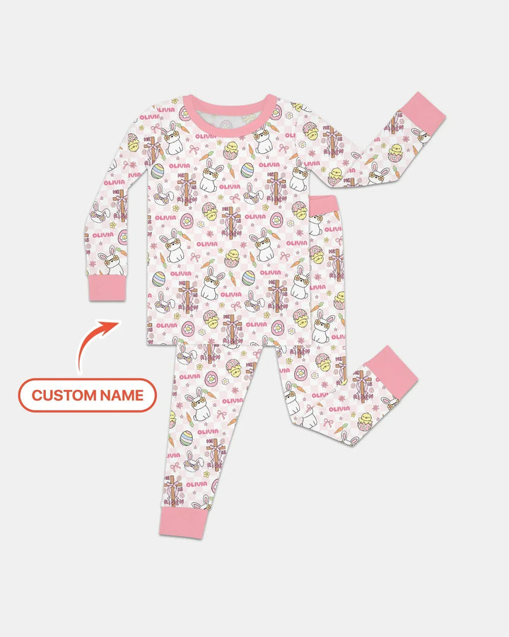 Zweiteiliges Langarm-Pyjama-Set mit Sommerfrüchten