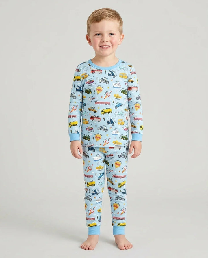 Zweiteiliges Langarm-Pyjama-Set mit Sommerfrüchten