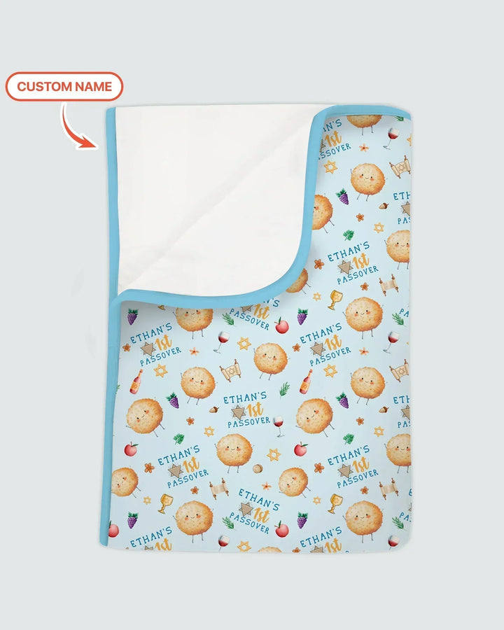 Custom Name 1st Passover Bamboo Blanket
