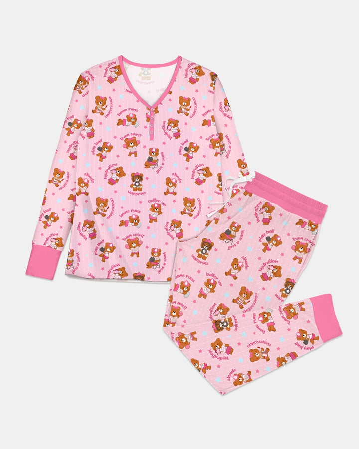 Geboren, um Baseball zu spielen, Damen-Pyjama-Set aus Bambus