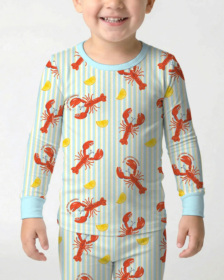 Zweiteiliges Langarm-Pyjama-Set mit Sommerfrüchten