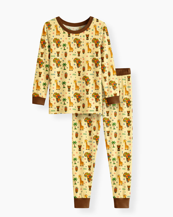 African Culture Bamboo Two Piece Long Sleeve Pajama Set