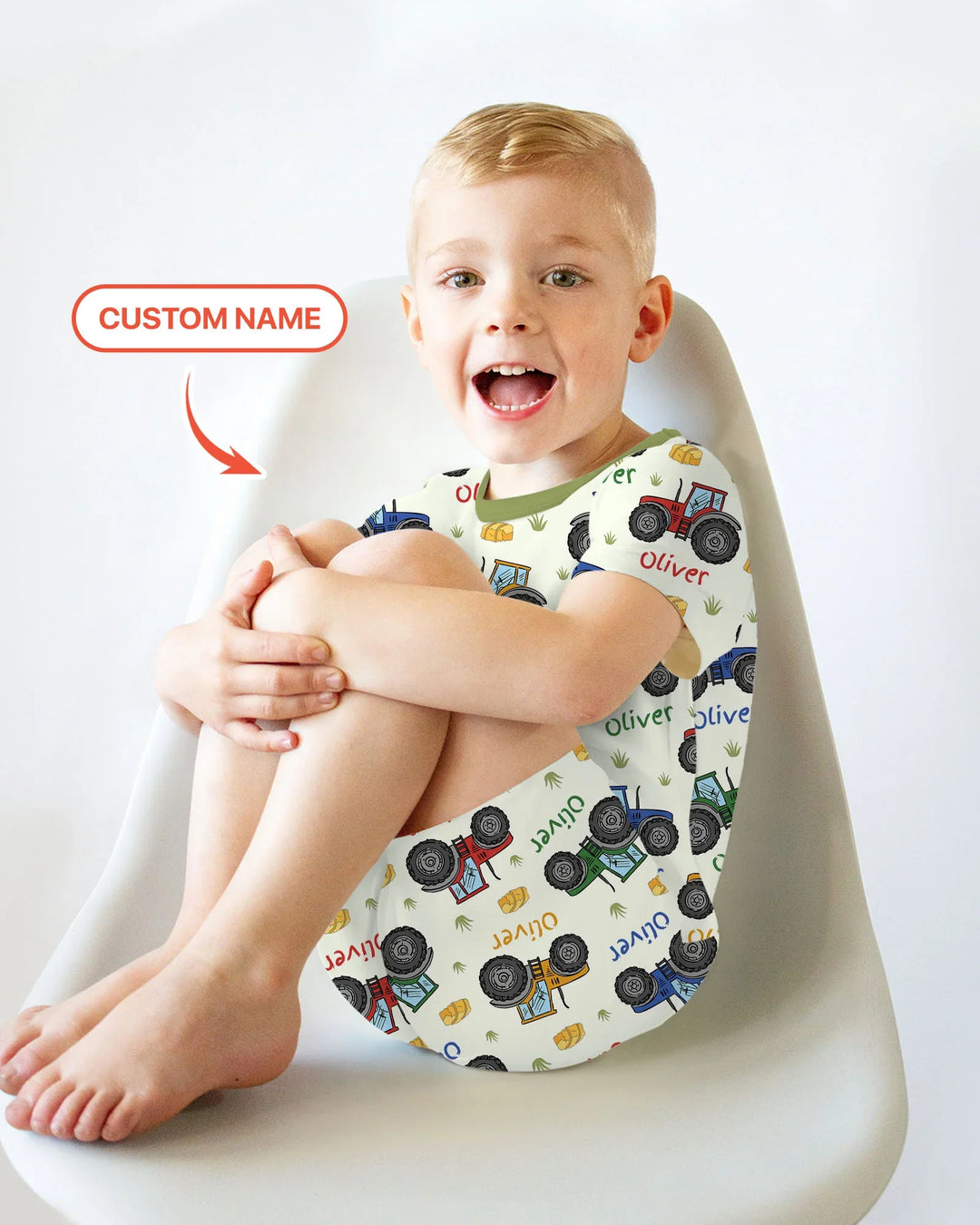 Zweiteiliges Pyjama-Set mit kurzen Ärmeln und Shorts im Sommer-Design