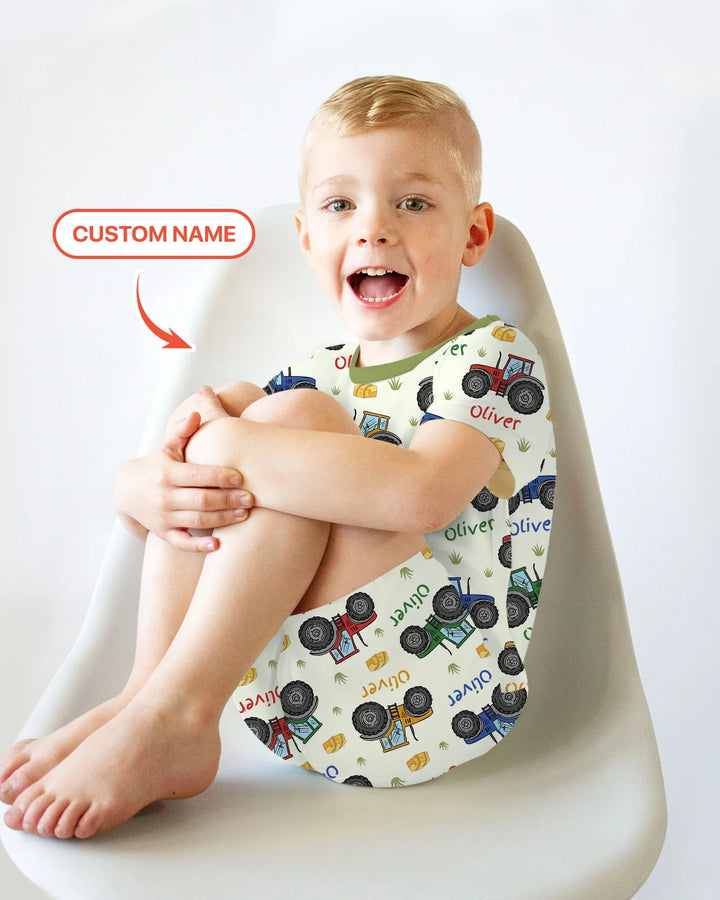 Zweiteiliges Pyjama-Set mit kurzen Ärmeln und Shorts im Sommer-Design