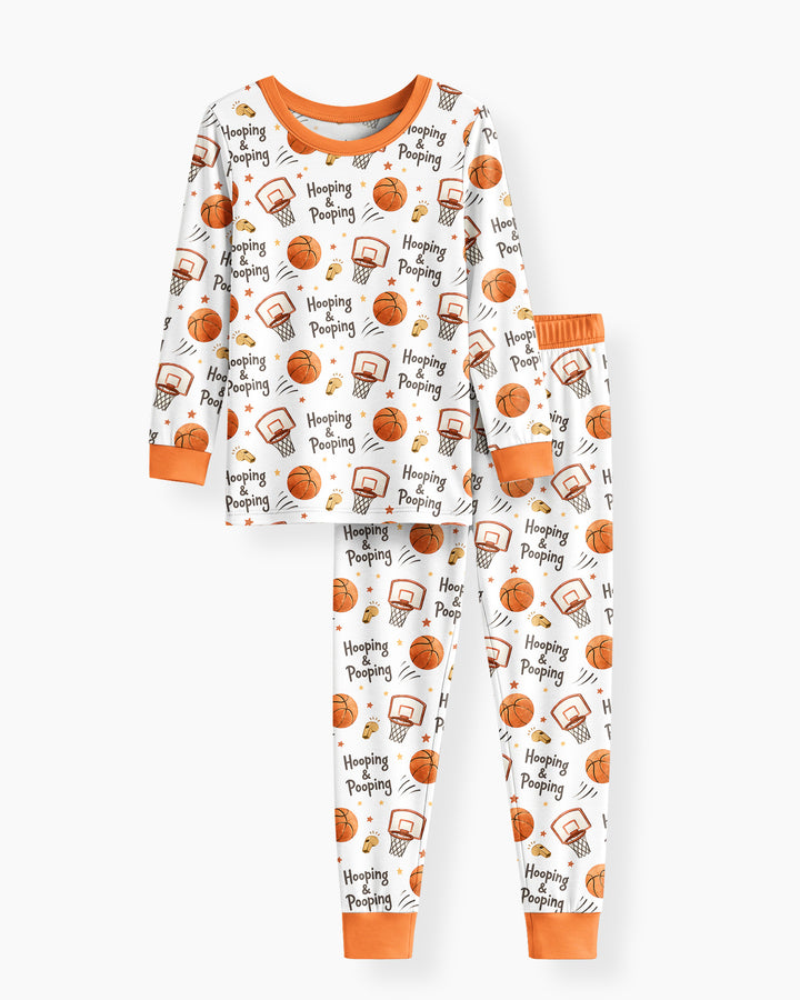 Zweiteiliges Langarm-Pyjama-Set mit Sommerfrüchten