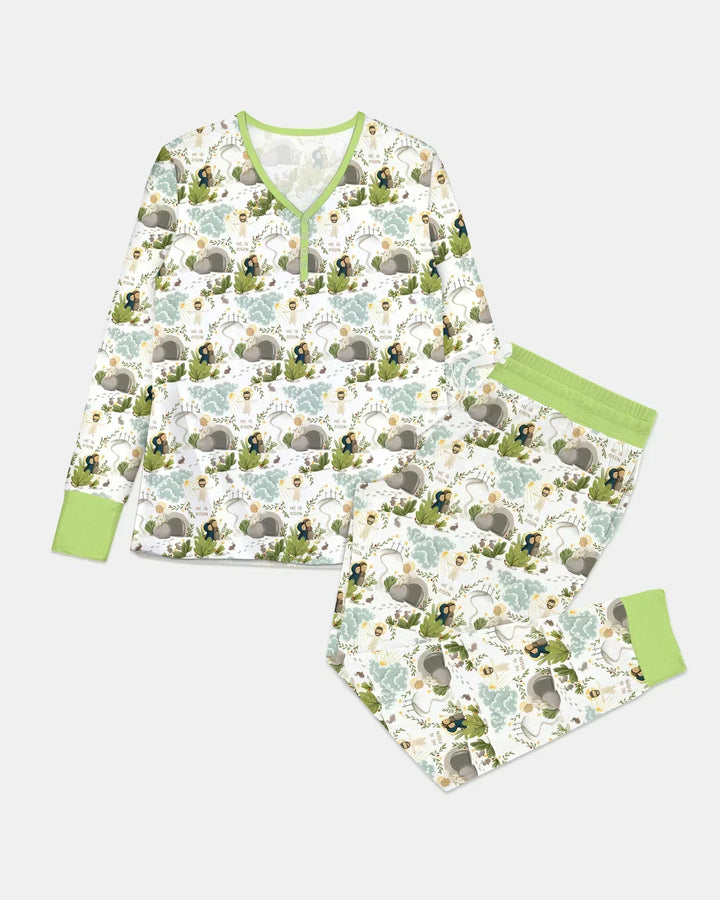 Matthäus 28,1–8 Er ist auferstanden Pyjama-Set aus Bambus für Damen