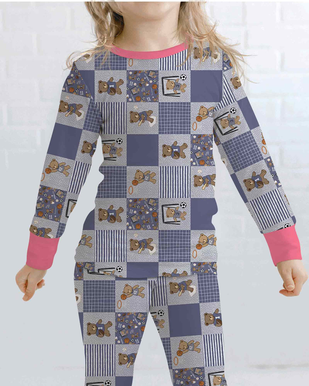 Zweiteiliges Langarm-Pyjama-Set mit Sommerfrüchten