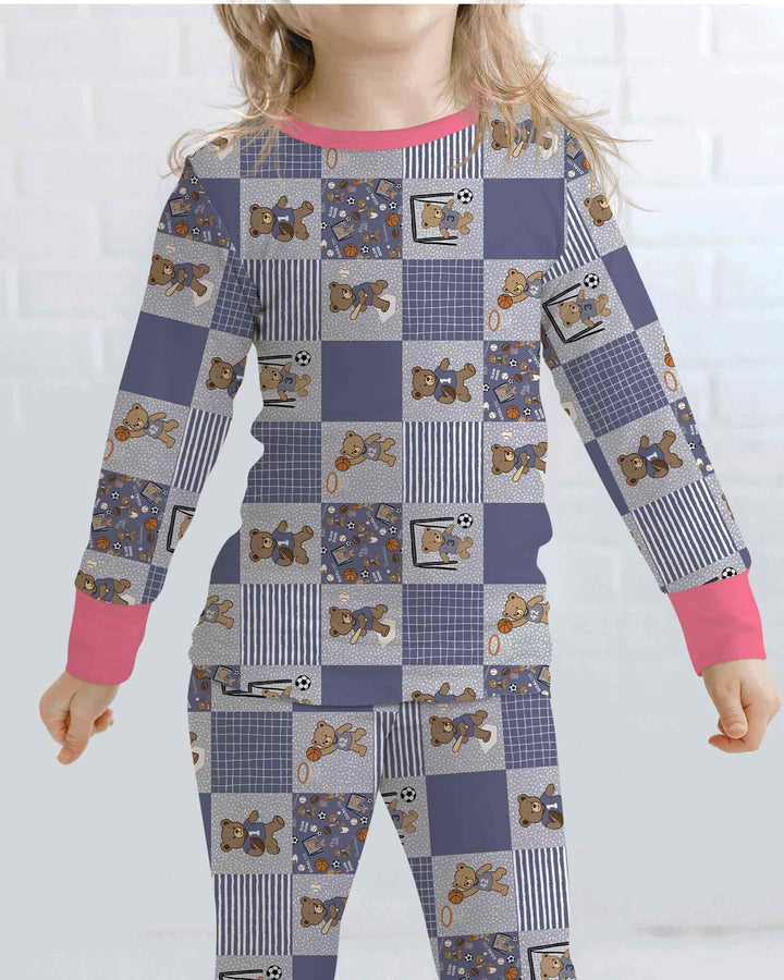 Zweiteiliges Langarm-Pyjama-Set mit Sommerfrüchten