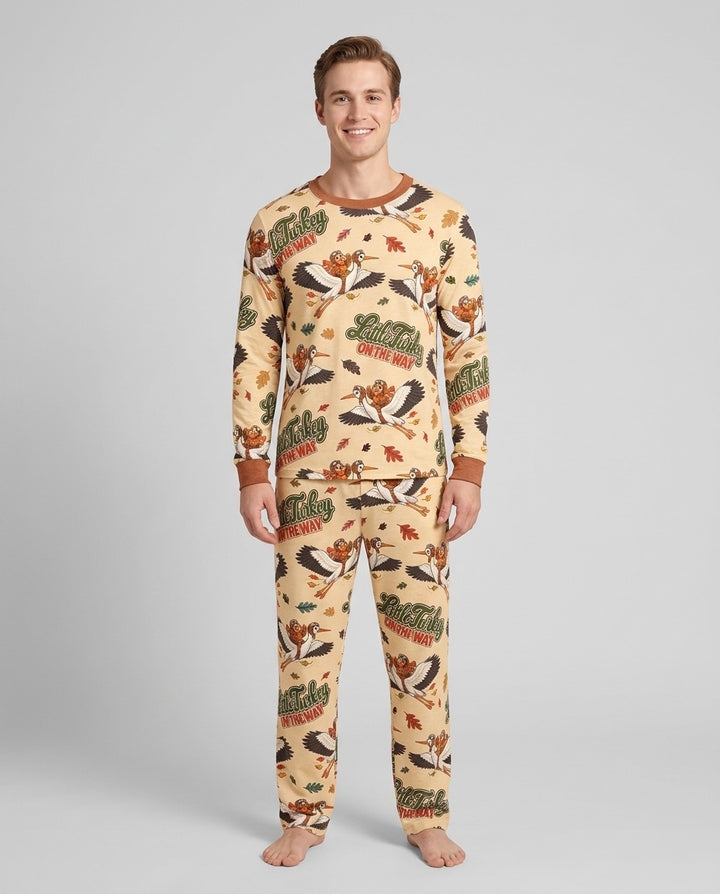 Little Turkey On The Way Family Matching Bamboo Men's Pajama Set