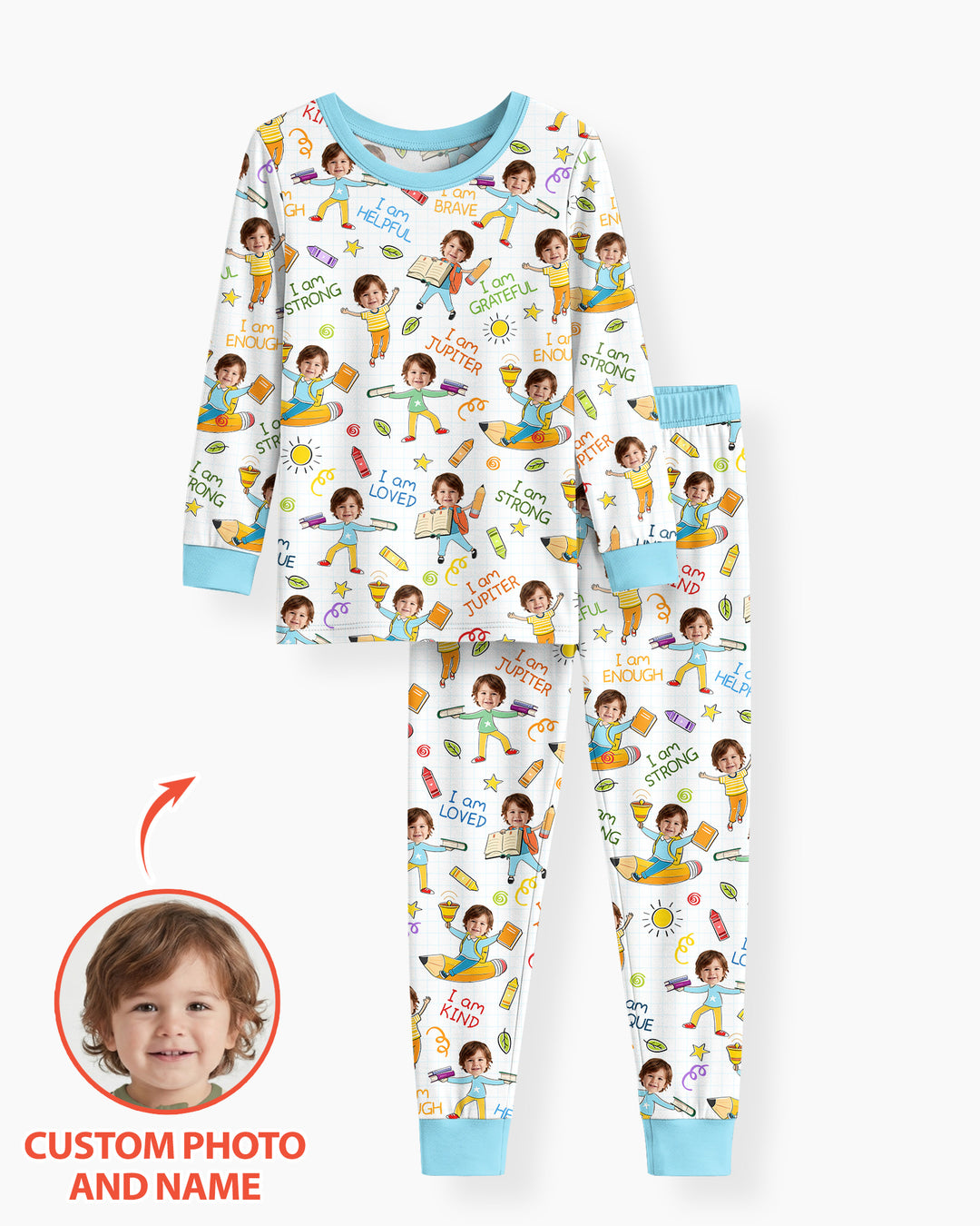 Zweiteiliges Langarm-Pyjama-Set mit Sommerfrüchten