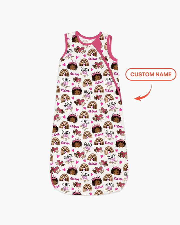 Custom Name Black Girl Magic Bamboo Sleep Bag