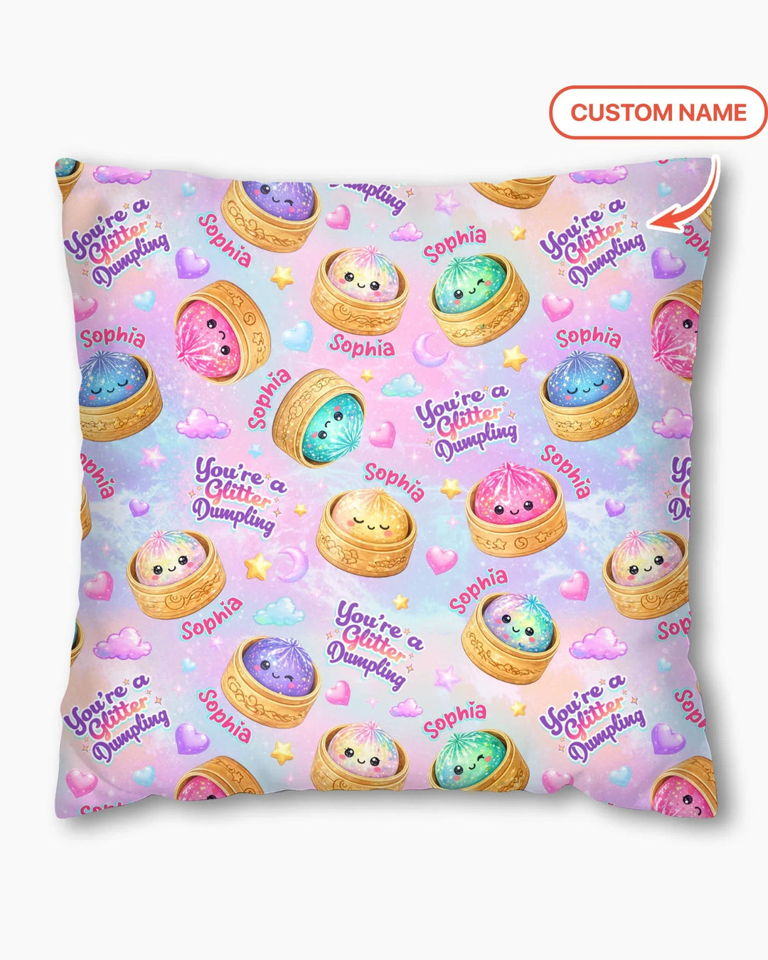 Custom Name You're A Glitter Dumpling Bamboo Pillow Case