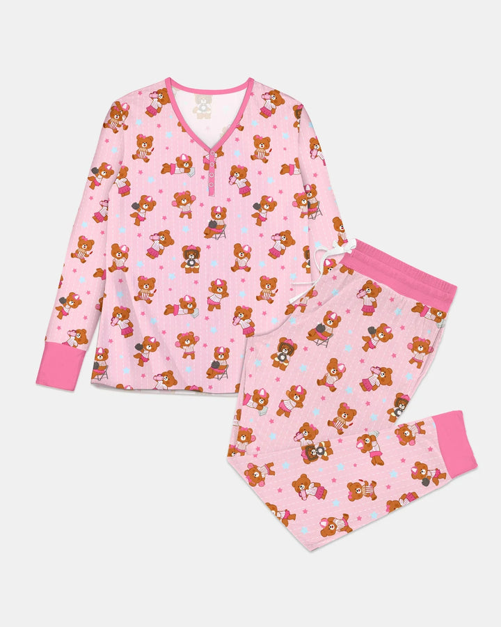 Geboren, um Baseball zu spielen, Damen-Pyjama-Set aus Bambus