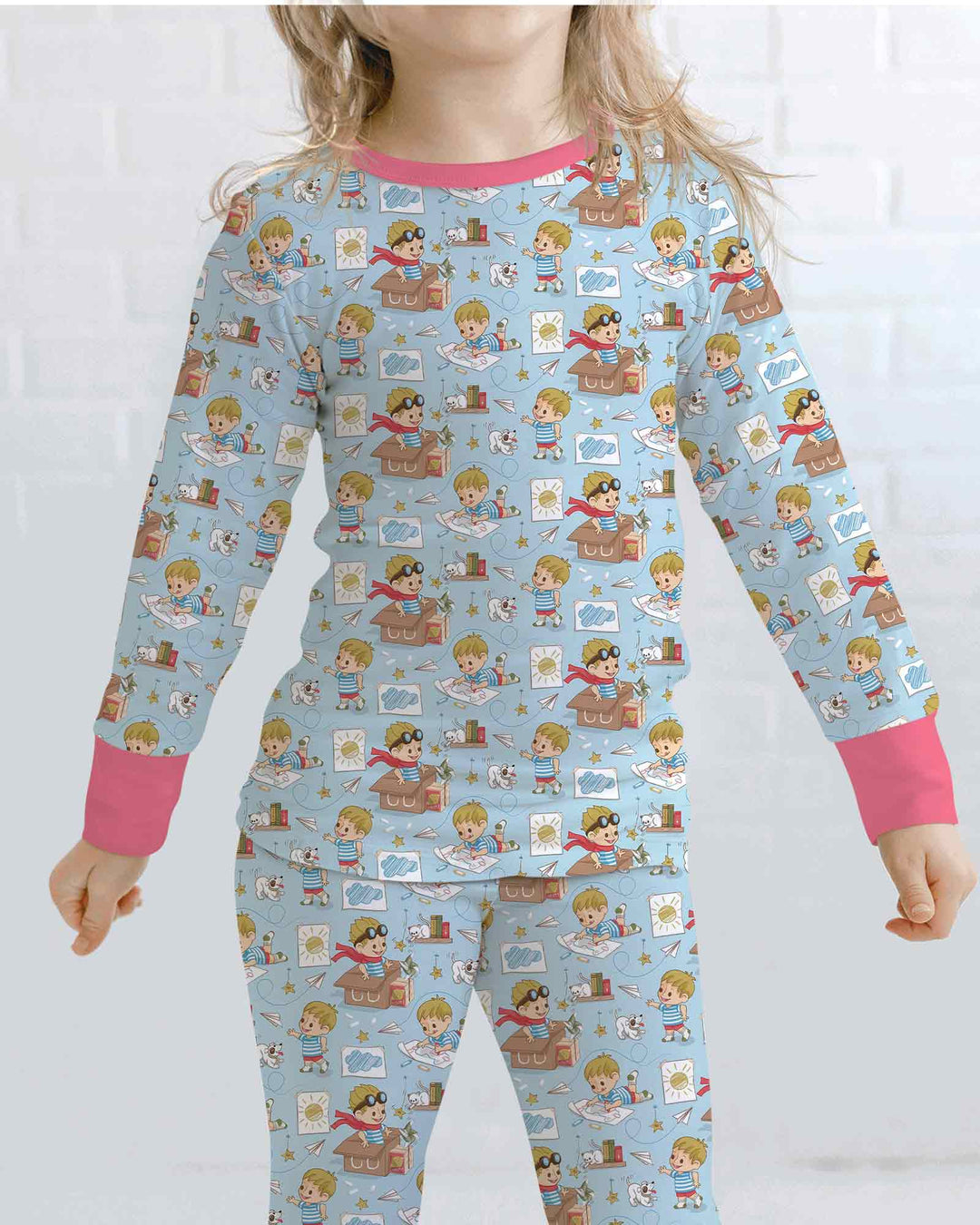 Zweiteiliges Langarm-Pyjama-Set mit Sommerfrüchten