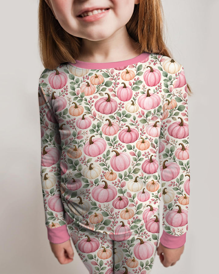 Pumpkin Cozy Fall Bamboo Two Piece Long Sleeve Pajama Set