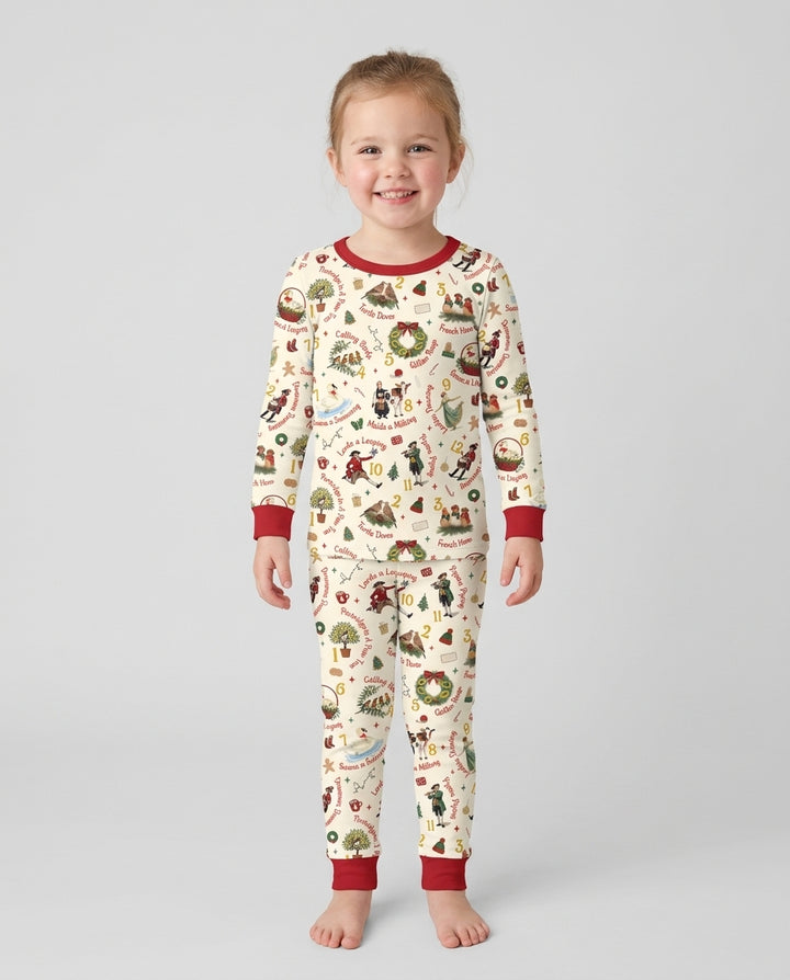 12 Days of Christmas Bamboo Two Piece Long Sleeve Pajama Set