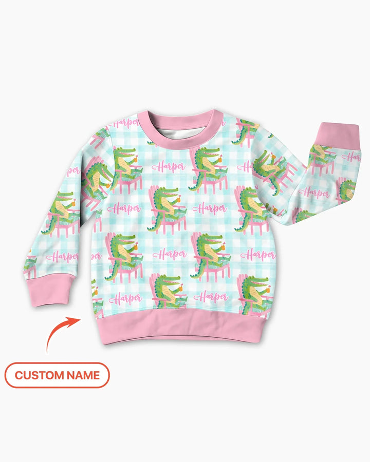Personalisiertes Preppy Later Gator Bambus Rundhals-Sweatshirt