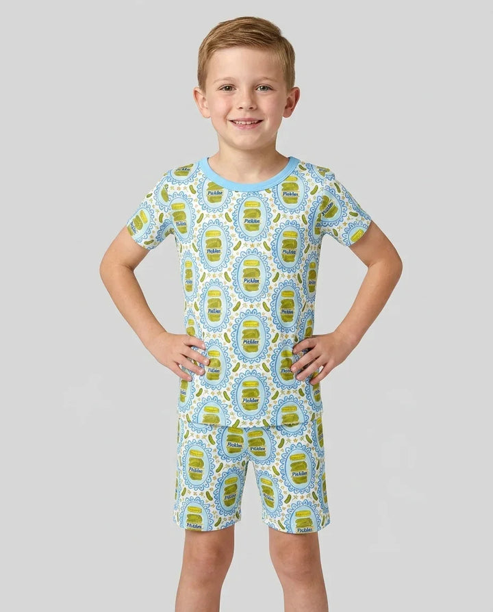Schlafanzug-Set zweiteilig, kurze Ärmel, kurze Hose, Bambus