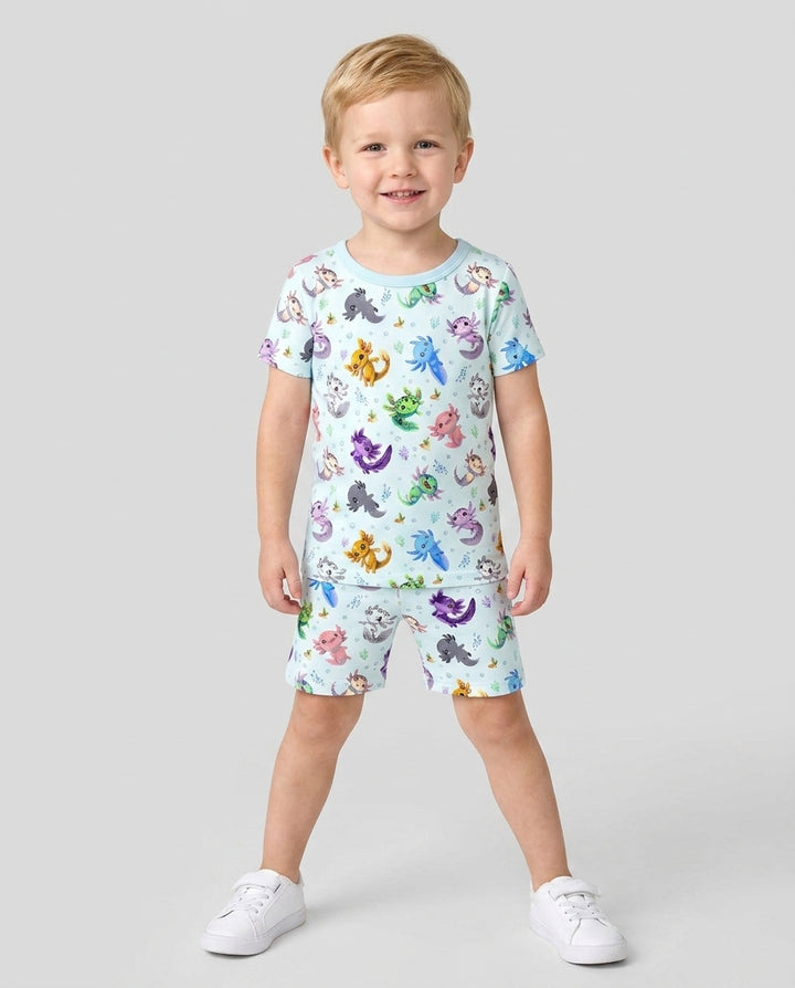 Schlafanzug-Set zweiteilig, kurze Ärmel, kurze Hose, Bambus