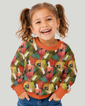 Big Pumpkin Field With Ghosts Bamboo Crewneck Sweatshirt