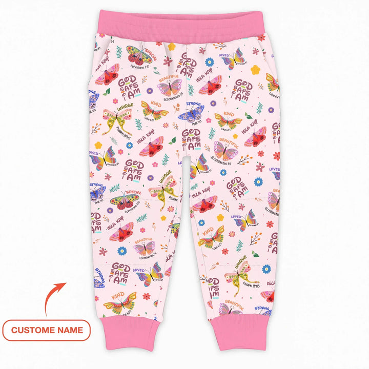 Gott sagt, ich bin Schmetterling Benutzerdefinierter Name Bambus Jogger
