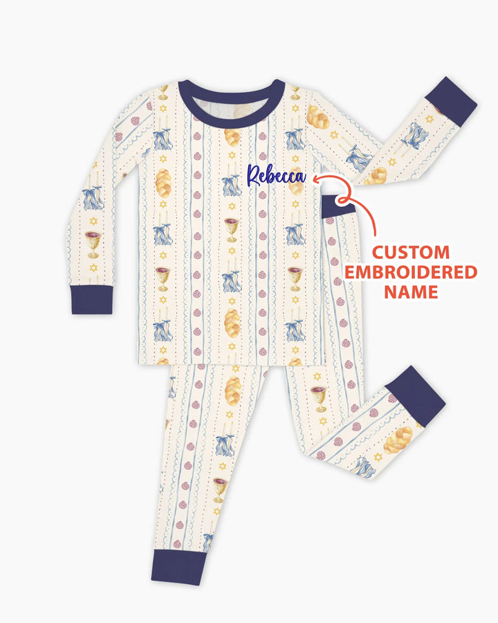 Zweiteiliges Langarm-Pyjama-Set mit Sommerfrüchten