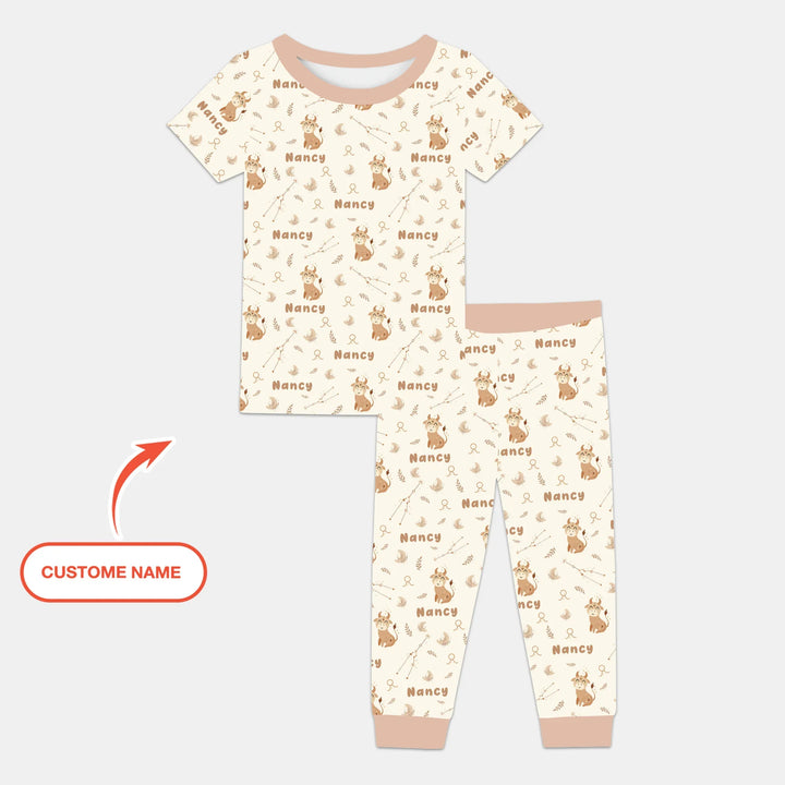 Zweiteiliges, kurzärmliges Pyjama-Set mit Marienkäfern